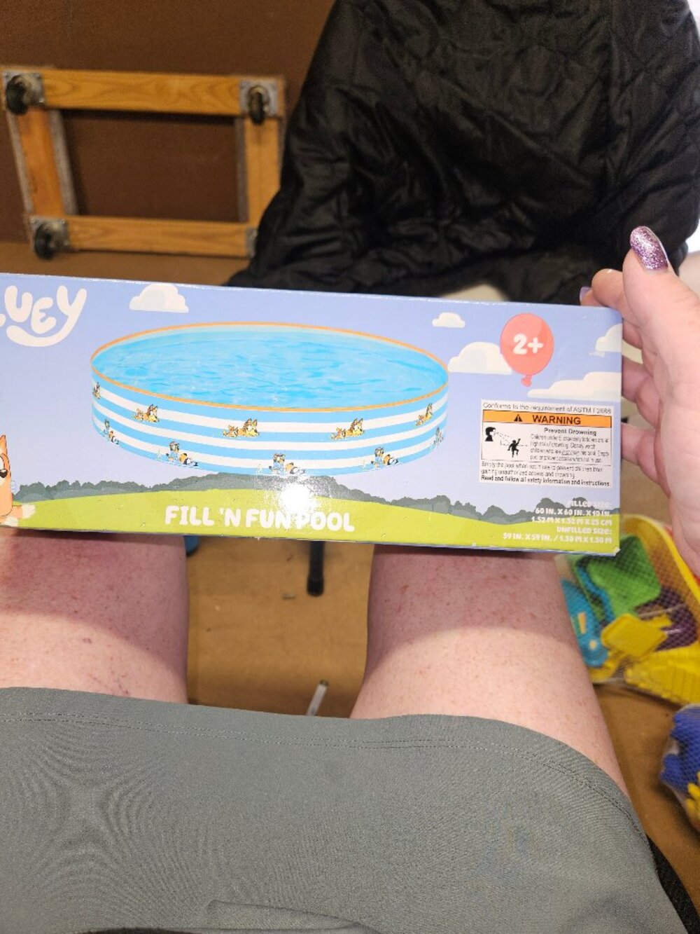 Bluey Fill 'N Fun Pool for Kids, Ages 2+, 60x60x10 Inches